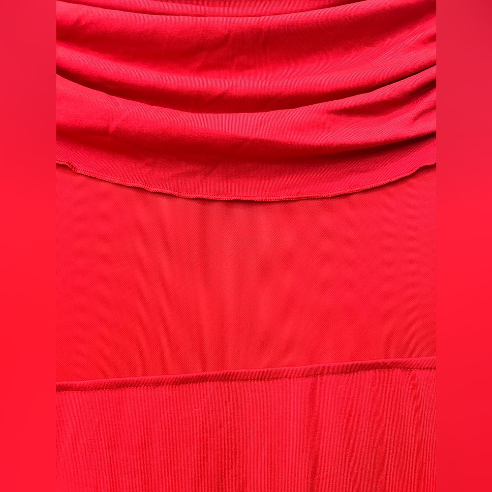 COMMENSE
Semi-Sheer Off-Shoulder Mesh Long Sleeve Long Dress COLOR - Red NWT - Picture 9 of 9